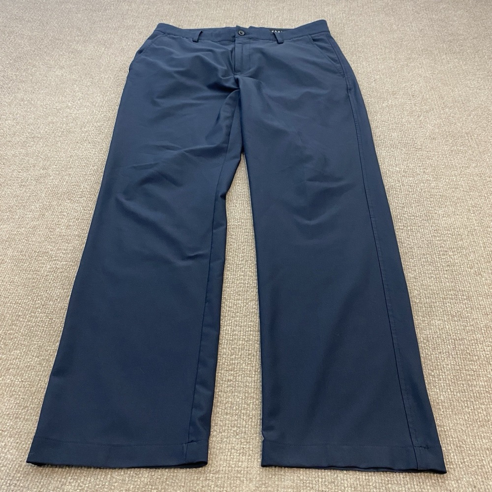 Dunning Pants Mens 32x30 Blue Microfiber Stretch Chino Casual Golf Pockets